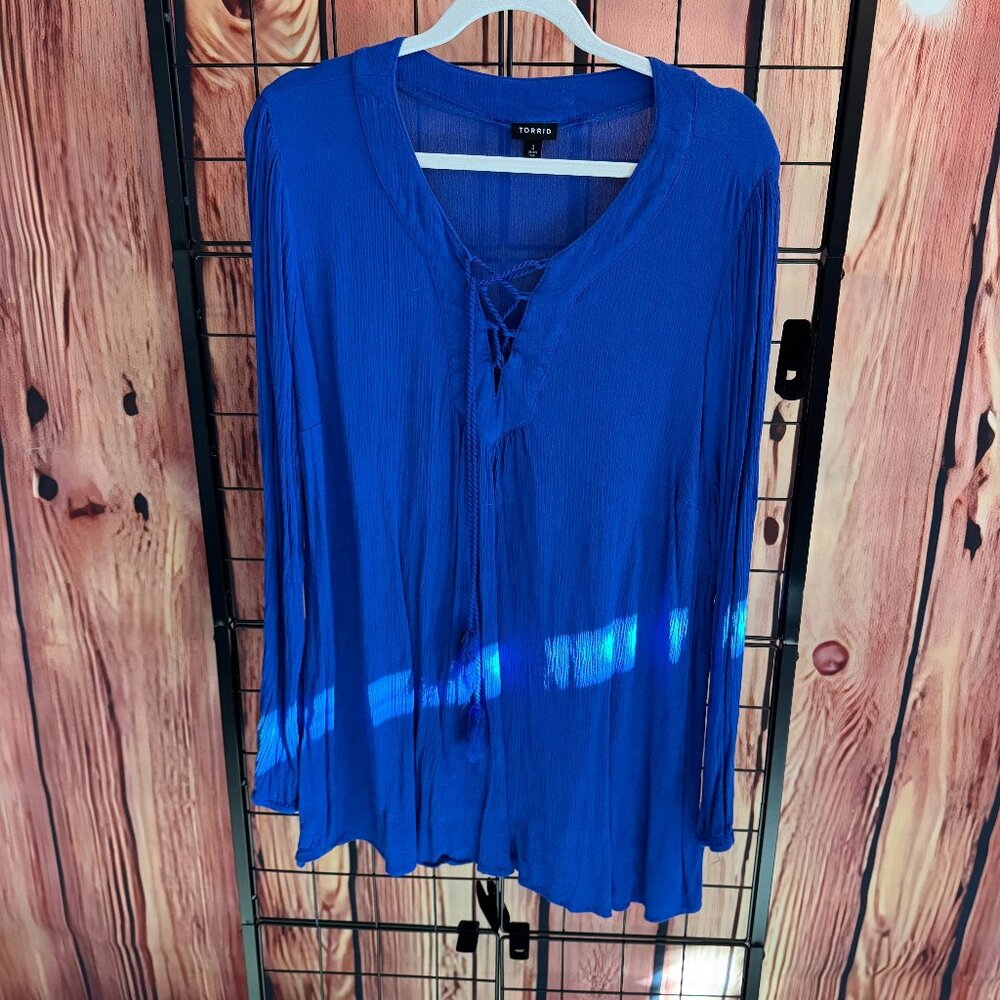 Torrid - Flowy Blouse - Blue - 3x -